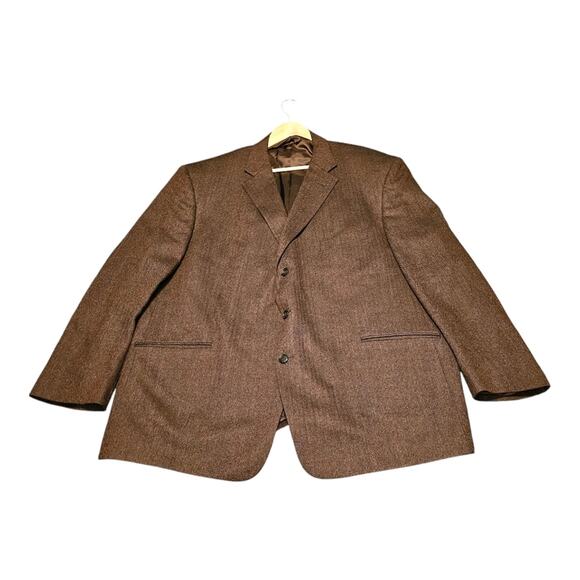 Talliauomo for Rochester Big and Tall Wool Blazer – Size 54R – Warm Brown - Picture 1 of 6